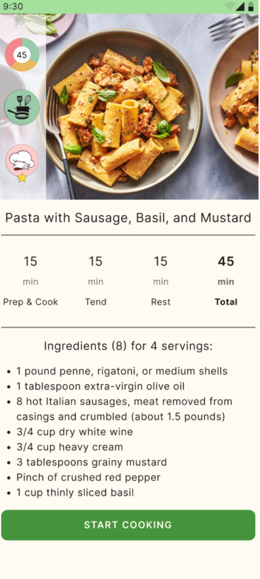 Recommended Recipe Card Design with badges